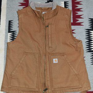 Carhartt Women's Relaxed Fit Washed Duck Sherpa Lined Mock Neck Vest